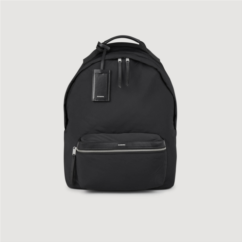 Sandro Canvas and Leather Backpack