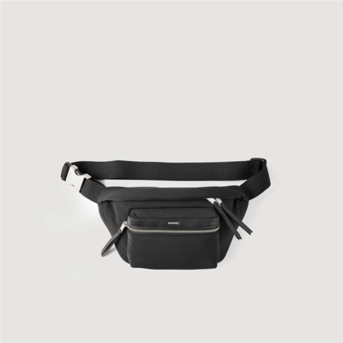 Sandro Canvas and Leather Belt Bag
