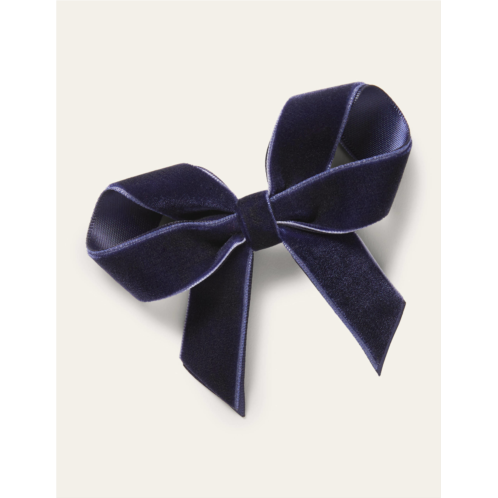 Boden Large Bow Hair Clip - College Navy