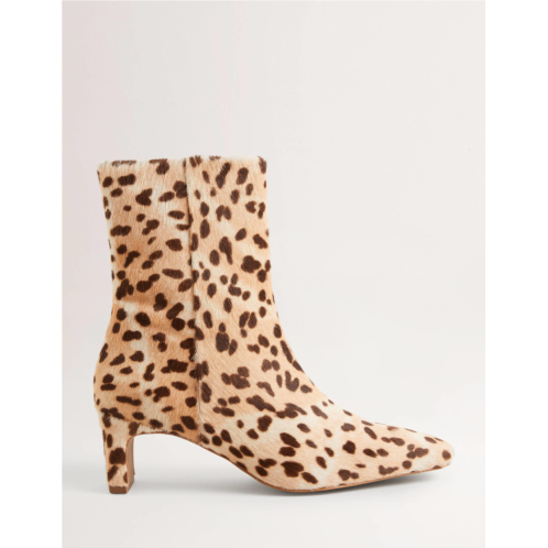 Boden Straight Ankle Boots - Natural Leopard