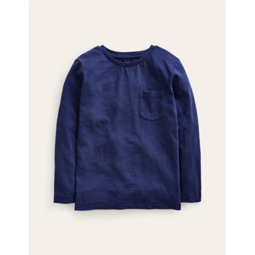 Boden Long-sleeved Washed T-shirt - College Navy