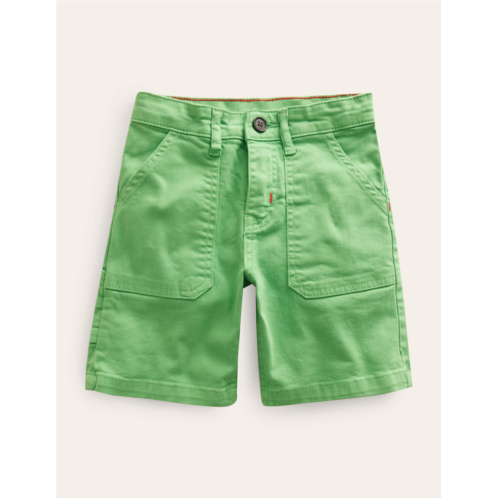 Boden Canvas Carpenter Shorts - School Green