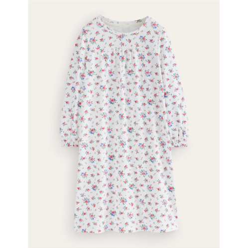 Boden Printed Long-sleeved Nightie - Ivory Floral