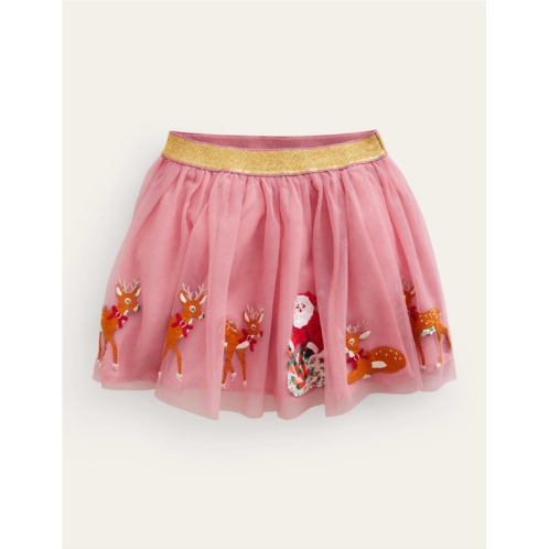 Boden Applique Tulle Skirt - Almond Pink Sleigh