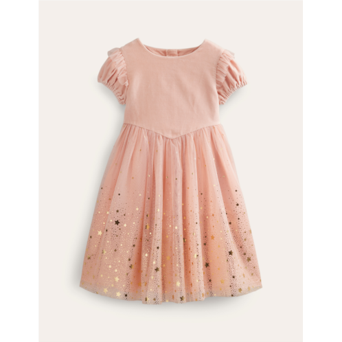 Boden Dip Dye Metallic Party Dress - Provence Dusty Pink / Gold