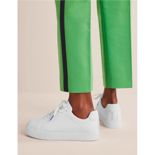 Boden Leather Flatform Sneakers - White Tumbled Leather