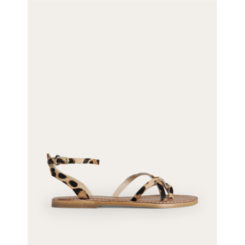 Boden Easy Flat Sandals - Classic Leopard Pony Hair
