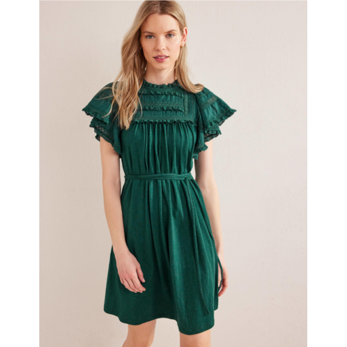 Boden Trim Detail Jersey Mini Dress - Emerald Night