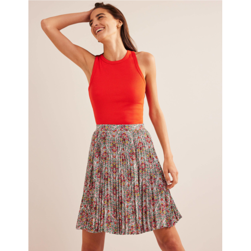 Boden Mini Pleated Skirt - Multi, Vine Terrace