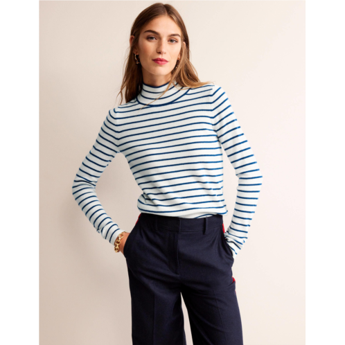 Boden Striped Cashmere Sweater - Ivory / Navy