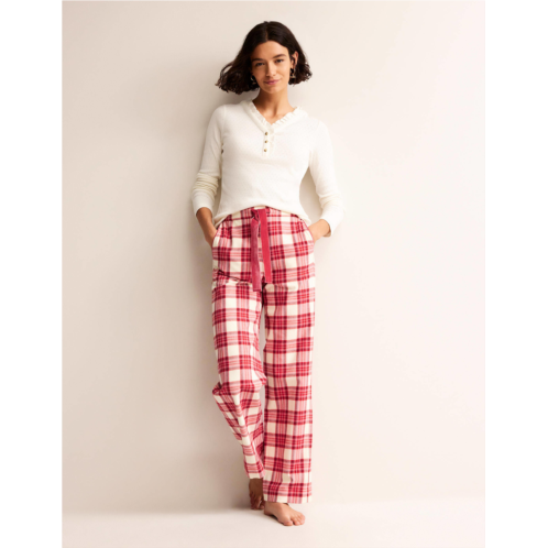 Boden Brushed Cotton Pyjama Trouser - Tonal Reds Check