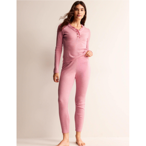Boden Jersey Pajama Leggings - Light Pink Marl