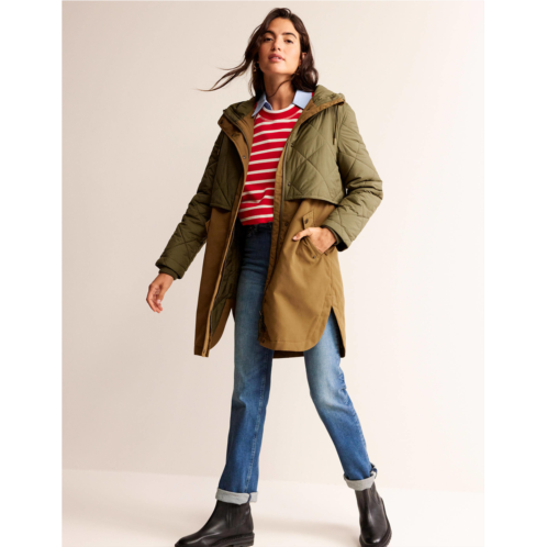 Boden Quilted Parka - Khaki