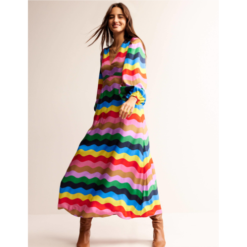 Boden Francis Empire Maxi Tea Dress - Multi, Rainbow Wave