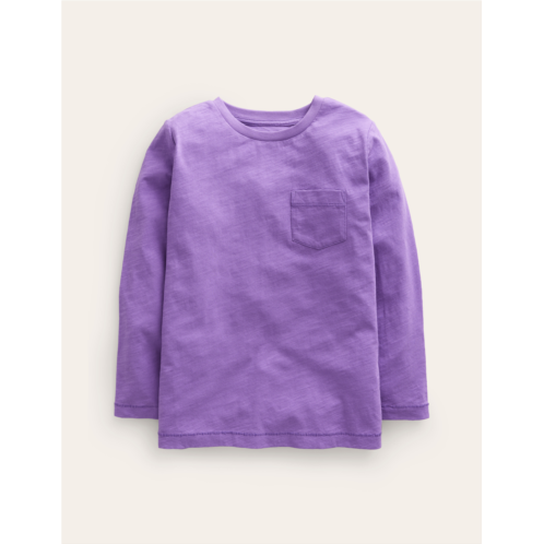 Boden Long-sleeved Washed T-shirt - Crocus Purple