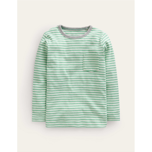 Boden Cosy Brushed Top - Pea Green/Ivory