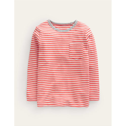 Boden Cosy Brushed Top - Jam Red/Ivory