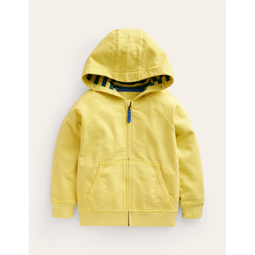Boden Garment Dye Zip-Through Hoodie - Zest Yellow