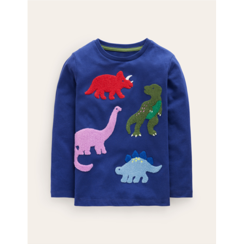 Boden Dinosaur Boucle T-shirt - Starboard