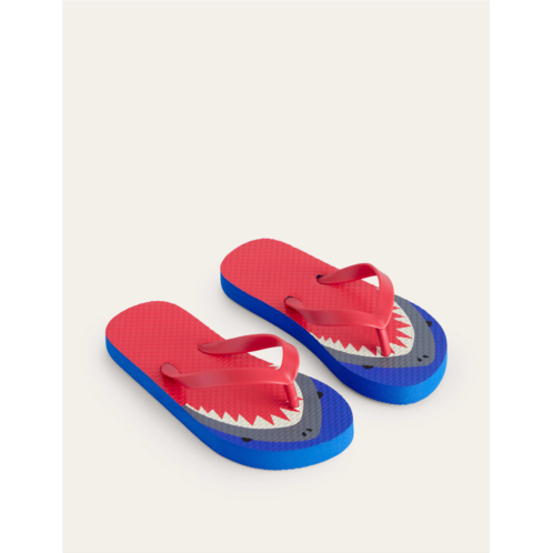 Boden Fun Flip Flops - Red Sharks