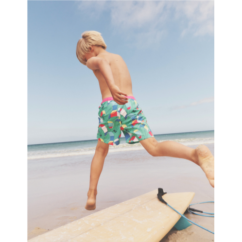 Boden Swim Shorts - Pea Green Kite Surfers
