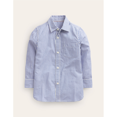 Boden Cotton Shirt - Bluejay/Ivory Stripe