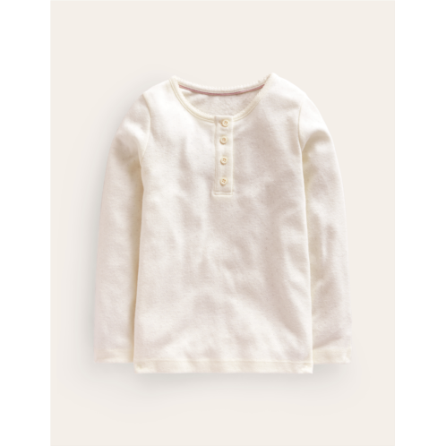 Boden Henley Pointelle Top - Ivory