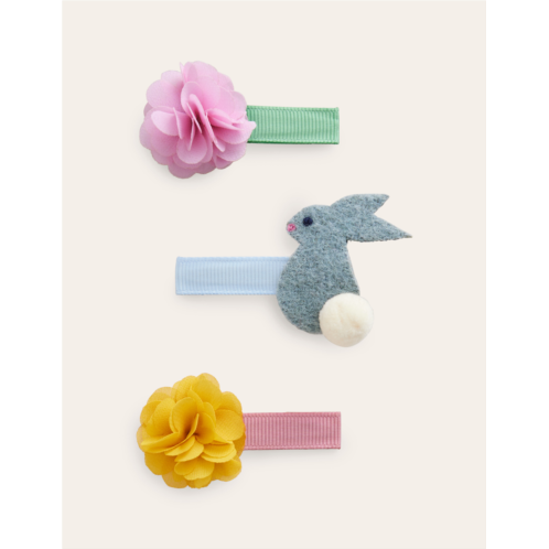 Boden 3 Pack Hair Clips - Spring Bunnies