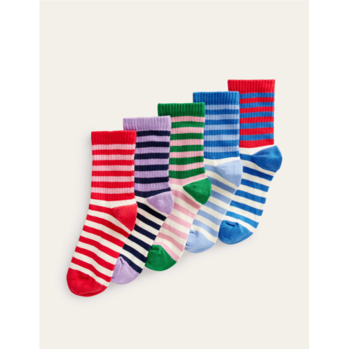 Boden Ribbed Socks 5 Pack - Multi Stripe