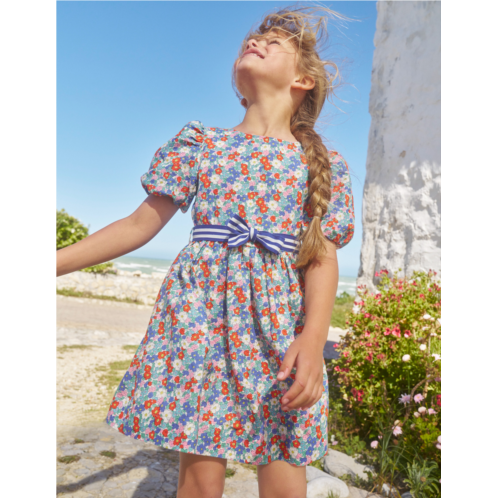 Boden Cotton Linen Vintage Dress - Multi Nautical Floral