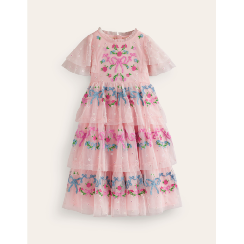 Boden Embroidered Tulle Dress - Provence Dusty Pink