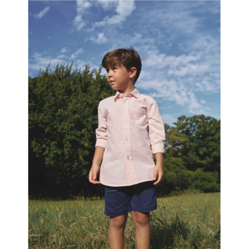 Boden Cotton Shirt - French Pink/ Ivory Stripe