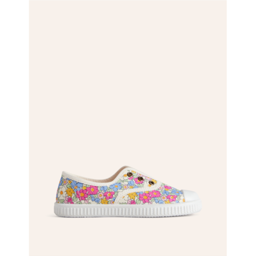 Boden Laceless Canvas Pull-ons - Festival Pink Micro Floral