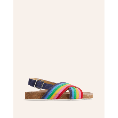 Boden Rainbow Cross Over Sandals - Multi Rainbow