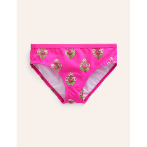 Boden Patterned Bikini Bottoms - Pink Small Woodblock
