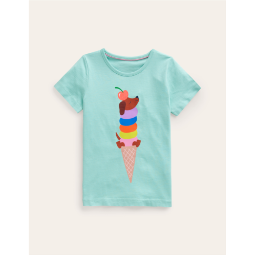 Boden Printed Graphic T-Shirt - Fountain Green Ice Cream