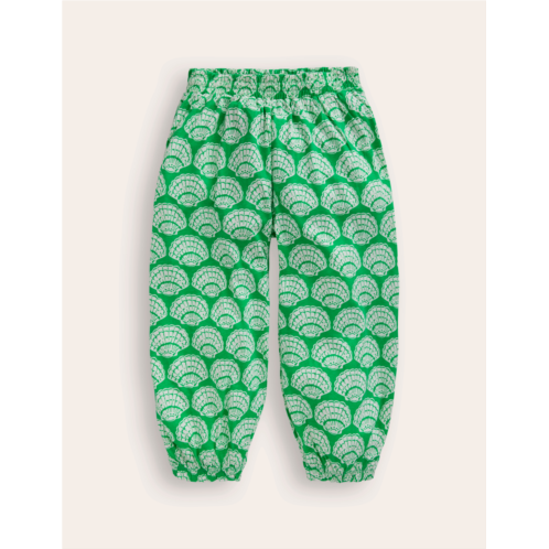 Boden Jersey Harem Pants - Pea Green Seashells