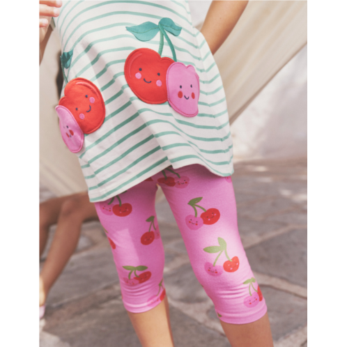 Boden Fun Cropped Leggings - Pink Cherries