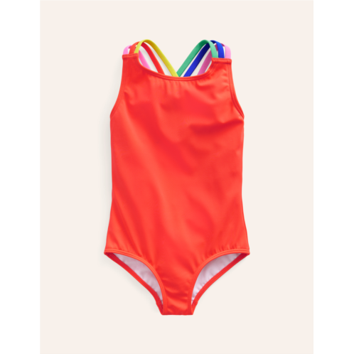 Boden Rainbow Cross-Back Swimsuit - Clementina