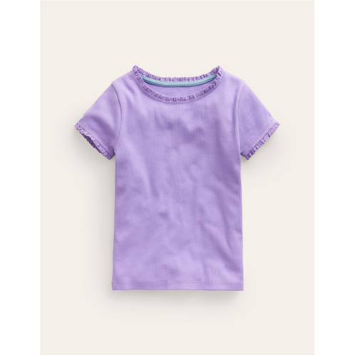 Boden Ribbed Short Sleeve T-Shirt - Parma Violet