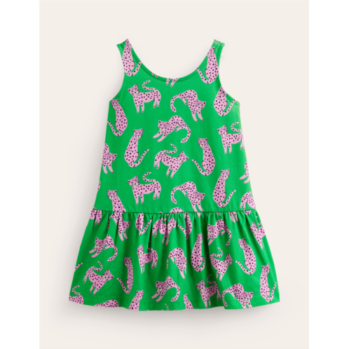 Boden Strappy Drop Waist Dress - Green Cheetahs
