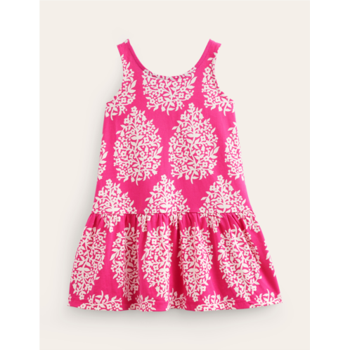 Boden Strappy Drop Waist Dress - Pink Woodblock