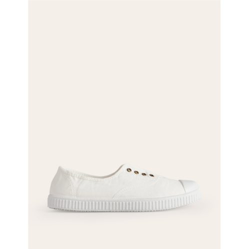 Boden Laceless Canvas Plimsoll - Ivory
