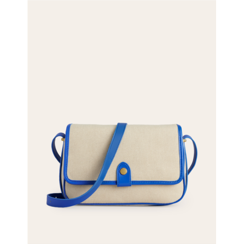 Boden Structured Cross-Body Bag - Natural/ Blue