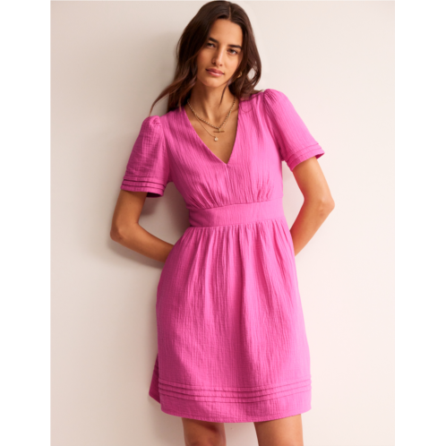 Boden Eve Double Cloth Short Dress - Sangria Sunset