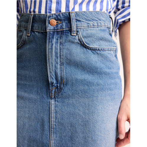 Boden Straight Denim Midi Skirt - Mid Vintage