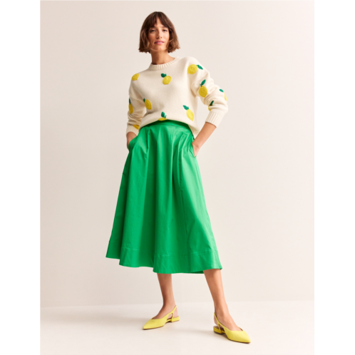 Boden Isabella Cotton Sateen Skirt - Bright Green