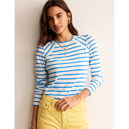 Boden Arabella Stripe T-Shirt - Brilliant Blue