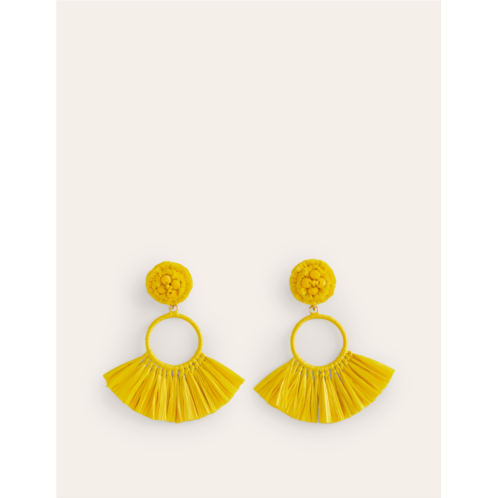 Boden Tassel Ring Earrings - Warm Sunshine Yellow