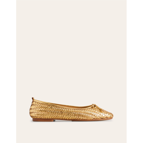 Boden Kitty Flexi Sole Ballet Flats - Woven Gold